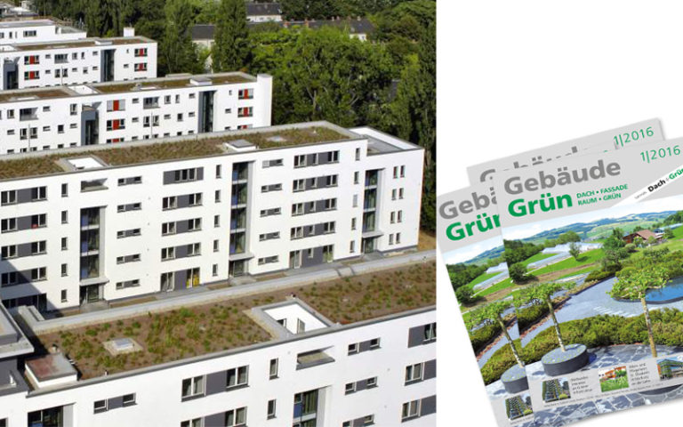 Aus Dach+Grün wird GebäudeGrün Wohnblöcke mit Dachbegrünung. - Bild: © helmutvogler, Fotolia.de