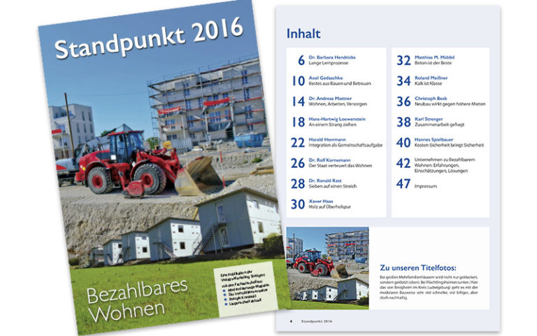 Standpunkt 2016: „Macht Wohnen bezahlbar!“ Titel und Inhalt "Standpunkt 2016: Bezahlbares Wohnen" - ein Leitfaden zum konsequenten Umdenken.