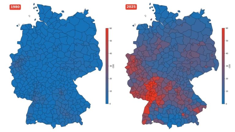 Der Techem Hitzeatlas zeigt Hotspots in Deutschland – hier wird Hitze zur Herausforderung im Gebäude